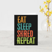 Retro essen Sleep Shred Wiederholung Snowboarden S Karte (Gelbe Blume)