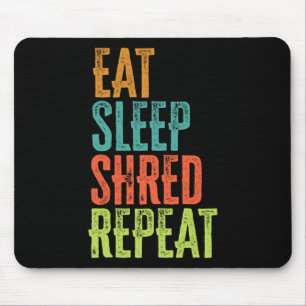 Retro essen Sleep Shred Wiederholung Snowboarden S Mousepad