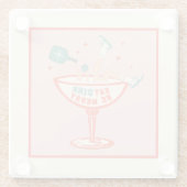 Retro essen, trinken und Meren Pickleball Weihnach Glasuntersetzer (Rückseite)