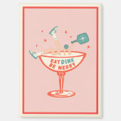 Retro essen, trinken und Meren Pickleball Weihnach Magnet (Vorderseite)