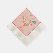 Retro essen, trinken und Meren Pickleball Weihnach Serviette (Ecke)