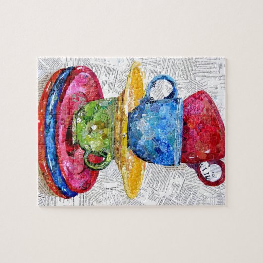 Retro Essgeschirrcollagenkunst Puzzle (Horizontal)