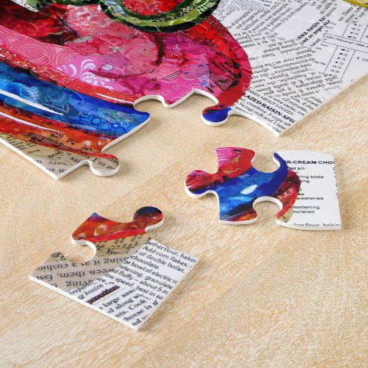 Retro Essgeschirrcollagenkunst Puzzle (Seite)