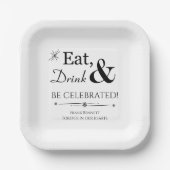 Retro-Essgetränke werden gefeiert Feier des Lebens Pappteller (Vorderseite)