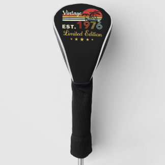 Retro Est 1976 Sonnenuntergang Palmen Geburtstag Golf Headcover