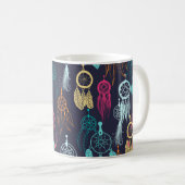 Retro Ethnic Doodle: Dreamcatcher Collection Kaffeetasse (VorderseiteRechts)