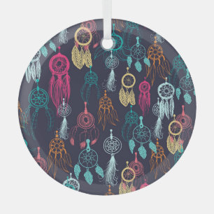 Retro-Ethnisches Doodle: Dreamcatcher-Kollektion Ornament Aus Glas