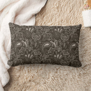 Retro-ethnisches Vintage-Paisley-Blumenmuster Lendenkissen