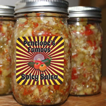 Retro-Etikett für Ihre berühmte Salsa-Einmachdose