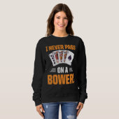 Retro Euchre Spiel Kartenspiel nie auf einem Bogen Sweatshirt (Vorne ganz)