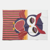 Retro Eule Geschirrtuch (Horizontal)