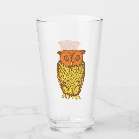 Retro-Eule Glas (Vorderseite)