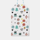 Retro-Eule-Happy-Saison Geschenkanhänger (Rückseite)