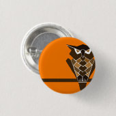 Retro-Eule-Knopf (braun) Button (Vorne & Hinten)