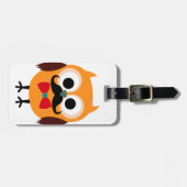 Retro Eule mit dem Gepäckanhänger (Vorderseite horizontal)