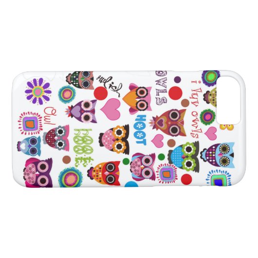 Retro Eulen Case-Mate iPhone Hülle (Rückseite (Horizontal))