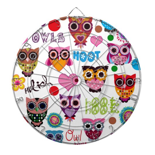 Retro Eulen Dartscheibe (vorne)