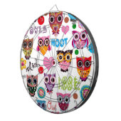 Retro Eulen Dartscheibe (Vorderseite rechts)