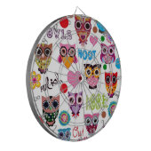 Retro Eulen Dartscheibe (Vorderseite Links)