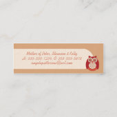 Retro Eulen-dünne Mama-Telefonkarten Telefonnummerkarte (Rückseite)