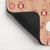 Retro Eulen gemustertes Mousepad (Ecke)