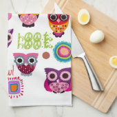 Retro Eulen Handtuch (Viertel Falte)