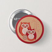 Retro Eulen-Knopf Button (Vorne & Hinten)