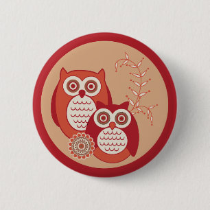 Retro Eulen-Knopf Button