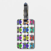 Retro Eulen-Muster Gepäckanhänger (Rückseite vertikal)