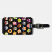 Retro Eulen-Muster Gepäckanhänger (Vorderseite horizontal)