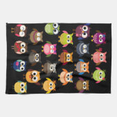 Retro Eulen-Muster Geschirrtuch (Horizontal)