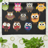 Retro Eulen-Muster Küchentuch (Gefaltet)