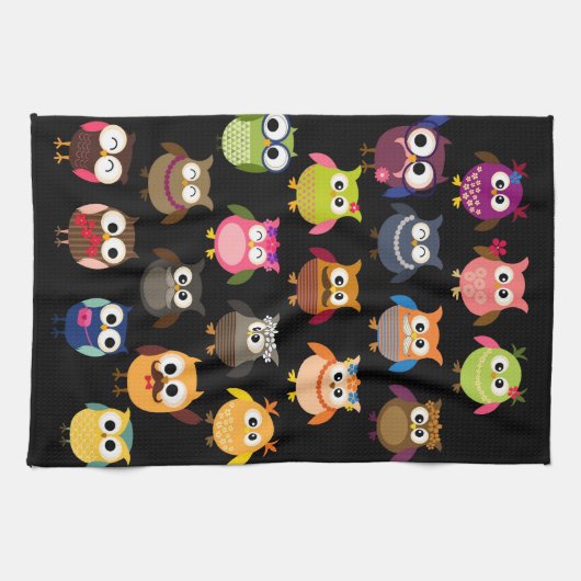 Retro Eulen-Muster Küchentuch (Horizontal)