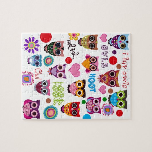 Retro Eulen Puzzle (Horizontal)