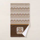 Retro-Eulen-Strickdesign Badhandtuch Set (Handtuch)