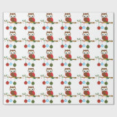 Retro Eulen-Weihnachten Geschenkpapier (Flach)