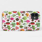 Retro Eulenmuster des rosa Blattbaums Case-Mate iPhone Hülle (Rückseite (Horizontal))