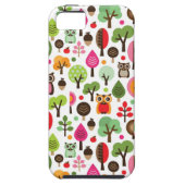 Retro Eulenmuster des rosa Blattbaums Case-Mate iPhone Hülle (Rückseite)