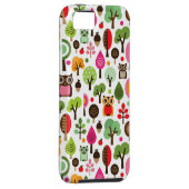 Retro Eulenmuster des rosa Blattbaums Case-Mate iPhone Hülle (Rückseite/rechts)