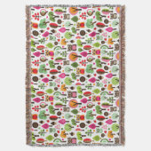 Retro Eulenmuster des rosa Blattbaums Decke (Vorderseite Vertikal)