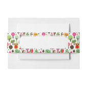 Retro Eulenmuster des rosa Blattbaums Einladungsbanderole (Vorderseite Beispiel)