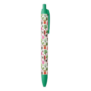Retro Eulenmuster des rosa Blattbaums Kugelschreiber