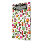 Retro Eulenmuster des rosa Blattbaums Mini Klemmbrett (Gewinkelt2)