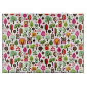 Retro Eulenmuster des rosa Blattbaums Schneidebrett (Vorderseite)