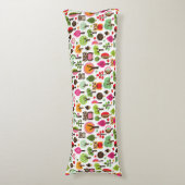 Retro Eulenmuster des rosa Blattbaums Seitenschläferkissen (Vorderseite Vertikal)