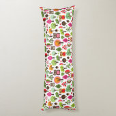 Retro Eulenmuster des rosa Blattbaums Seitenschläferkissen (Rückseite (Vertikal))