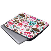 Retro Eulenmuster-Laptophülse Laptopschutzhülle (Vorne Knopf)