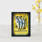 Retro European Yellow Summer Sardine Fish Can Karte (Gelbe Blume)