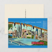 Retro Evansville IN Postkarte (Vorne/Hinten)