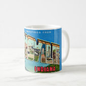 Retro Evansville IN Postkarten-Tasse Kaffeetasse (VorderseiteRechts)